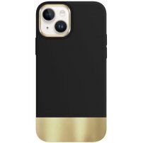 Husă de protecție cu partea inferioară metalizată pentru iPhone 14 - negru