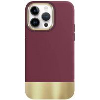 Husă de protecție cu partea inferioară metalizată pentru iPhone 14 Pro Max - vișiniu