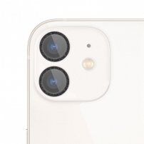 Sticlă securizată cu ramă strălucitoare pentru a proteja obiectivele camerei foto pentru iPhone 11 - negru