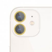 Sticlă securizată cu ramă strălucitoare pentru a proteja obiectivele camerei foto pentru iPhone 11 - auriu