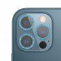 Sticlă securizată cu ramă strălucitoare pentru a proteja obiectivele camerei foto pentru iPhone 12 Pro - albastru