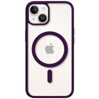 Husă transparentă de protecție cu MagSafe pentru iPhone 14 Plus - violet