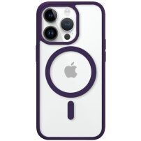 Husă transparentă de protecție cu MagSafe pentru iPhone 14 Pro Max - violet