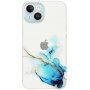 Husă transparentă cu model de marmură pentru iPhone 14 Plus - albastru