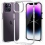 Carcasă transparentă cu cadru colorat din plastic moale pentru iPhone 14 - alb