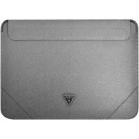Guess Saffiano Triangle Metal Logo husă pentru iPad Pro 12,9" / MacBook până la 14" - argintiu