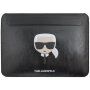Karl Lagerfeld Head Embossed husă din piele pentru iPad Pro 12.9" / MacBook do 14" - negru