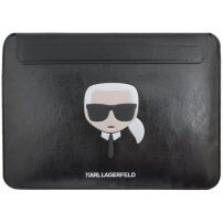 Karl Lagerfeld Head Embossed husă din piele pentru iPad Pro 12.9" / MacBook do 14" - negru