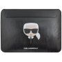 Karl Lagerfeld Head Embossed husă pentru MacBook până la 16" - negru