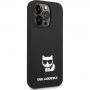 Karl Lagerfeld Choupette husă din silicon pentru iPhone 14 Pro - negru