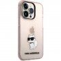 Karl Lagerfeld IML Choupette NFT husă transparentă pentru iPhone 14 Pro Max - roz