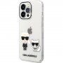 Karl Lagerfeld Ikonik Karl and Choupette husă pentru iPhone 14 Pro Max - transparent