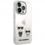 Karl Lagerfeld Ikonik Karl and Choupette husă pentru iPhone 14 Pro Max - transparent