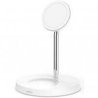 BELKIN BOOST CHARGE PRO 2în1 stand de încărcare 15W cu MagSafe pentru iPhone / Airpods - alb