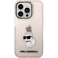 Karl Lagerfeld IML Choupette NFT husă transparentă pentru iPhone 14 Pro Max - roz