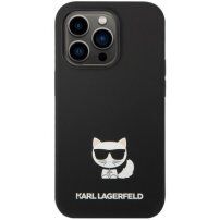Karl Lagerfeld Choupette husă din silicon pentru iPhone 14 Pro - negru