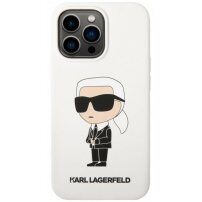 Karl Lagerfeld Ikonik NFT husă din silicon pentru iPhone 13 Pro Max - alb