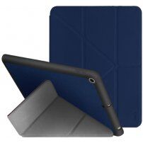 UNIQ Transforma Rigor husă cu stativ origami și compartiment pentru Apple Pencil pentru iPad 10,2" (2019-2021) - albastru inchis