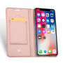 Husă flip DUX DUCIS, pentru iPhone XR - roz-auriu