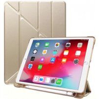 Husă cu stativ origami și compartiment pentru Apple Pencil pentru iPad 10,2" (2019-2021) / Air 3 (2019) / Pro 10,5" - auriu