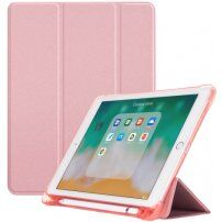 Carcasă flip cu funcție sleep și compartiment pentru Apple Pencil, pentru iPad 10,2" (2019-2021) / Air 3 (2019) / Pro 10,5" - roz