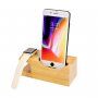 Stație multifuncțională de încărcare, pentru iPhone / Apple Watch - bambus