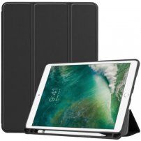 Husă din piele PU, cu spațiu pentru Apple Pencil și funcție de adormire, pentru iPad Air 3 (2019) / Pro 10,5" - negru