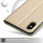 Husă flip cu stativ, pentru iPhone XS Max - auriu