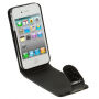 Husă flip, pentru iPhone 4 / 4S, în stil piele de crocodil – neagră