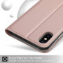 Husă flip cu stativ, pentru iPhone XS Max - roz-auriu