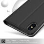 Husă flip cu stativ, pentru iPhone XS Max - negru