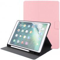 Husă din piele PU cu suport și spațiu pentru Apple Pencil pentru iPad 9,7" (2017/2018) / Air 1 / 2 / Pro 9,7" - roz