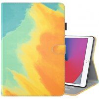 Carcasă cu model de acuarele și spațiu de carduri pentru iPad 9,7" (2017/2018) / Air 1 / 2 / Pro 9,7" - galbe