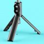 Selfie stick telescopic din aluminiu / trepied cu autodeclanșator pentru iPhone - negru