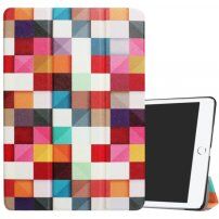 Husă cu funcție sleep, pentru iPad 9,7" (2017/2018) - pătrate colorate