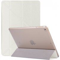Carcasă din mătase, cu funcţie sleep, cu stativ origami, pentru iPad 9,7" (2017/2018) / Air 1 / 2 / Pro 9,7" - alb