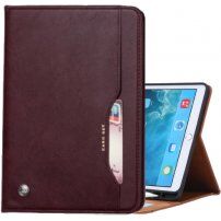 Husă tip portofel cu spațiu pentru Apple Pencil și carduri, pentru iPad 9,7" (2017/2018) / Air 1 / 2 / Pro 9,7" - vișiniu
