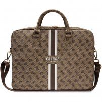 Geanta Guess 4G Printed Stripes pt MacBook de 16" - maro