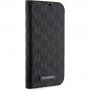 Karl Lagerfeld Saffiano Monogram husă flip pentru iPhone 14 - negru