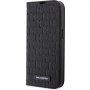 Karl Lagerfeld Saffiano Monogram husă flip pentru iPhone 14 Pro - negru