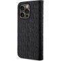 Karl Lagerfeld Saffiano Monogram husă flip pentru iPhone 14 Pro - negru