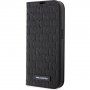 Karl Lagerfeld Saffiano Monogram husă flip pentru iPhone 14 Pro Max - negru