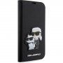 Karl Lagerfeld Saffiano Karl and Choupette NFT carcasă flip pentru iPhone 13 Pro Max - negru