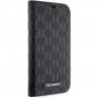 Karl Lagerfeld Saffiano Monogram husă flip pentru iPhone 12 / 12 Pro - negru