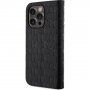 Karl Lagerfeld Saffiano Monogram husă flip pentru iPhone 13 Pro - negru