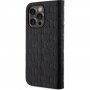 Karl Lagerfeld Saffiano Monogram husă flip pentru iPhone 13 Pro Max - negru