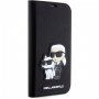 Karl Lagerfeld Saffiano Karl and Choupette NFT carcasă flip pentru iPhone 14 - negru