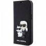 Karl Lagerfeld Saffiano Karl and Choupette NFT carcasă flip pentru iPhone 14 - negru