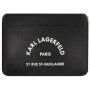 Karl Lagerfeld Saffiano RSG Embossed husă din piele pentru iPad Pro 12.9" / MacBook do 14" - negru