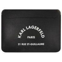 Karl Lagerfeld Saffiano RSG Embossed husă din piele pentru iPad Pro 12.9" / MacBook do 14" - negru